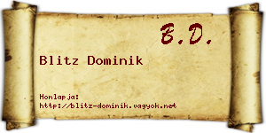 Blitz Dominik névjegykártya